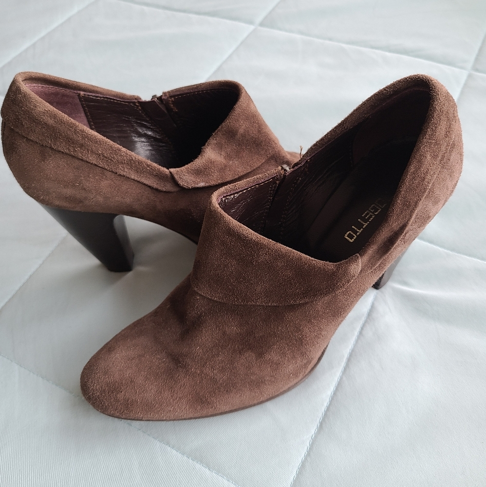 Progetto Brown Suede Bootie Ankle Boots